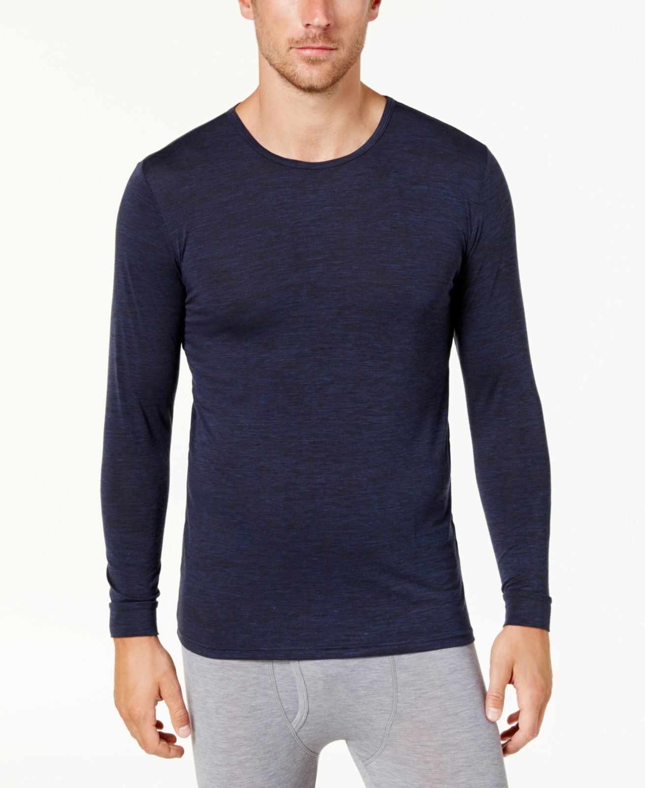 $125 New 32 Degrees Heat Men'S Blue Long Sleeve Crew Neck Stretch Shirt Size M gallery