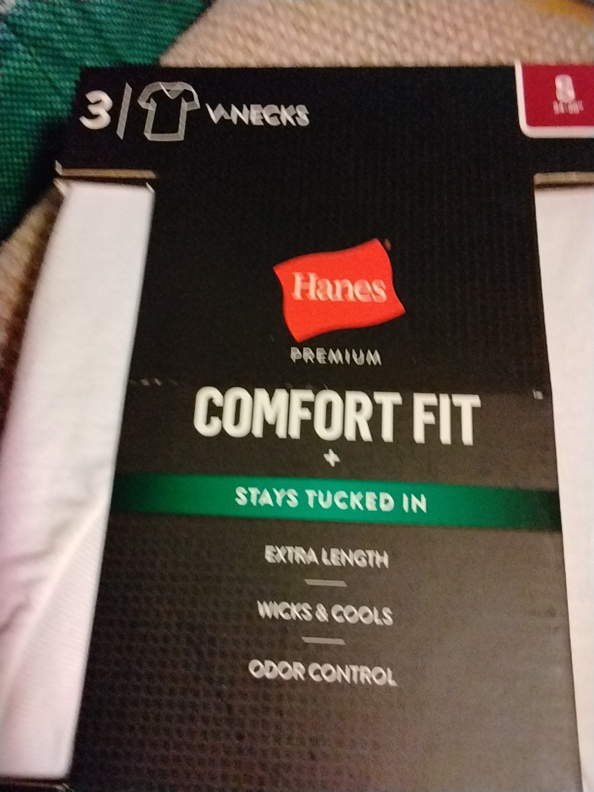 Hanes Men's V neck T-shirt 3 pack White MENS SIZE SMALL COMFORT FIT NWT gallery