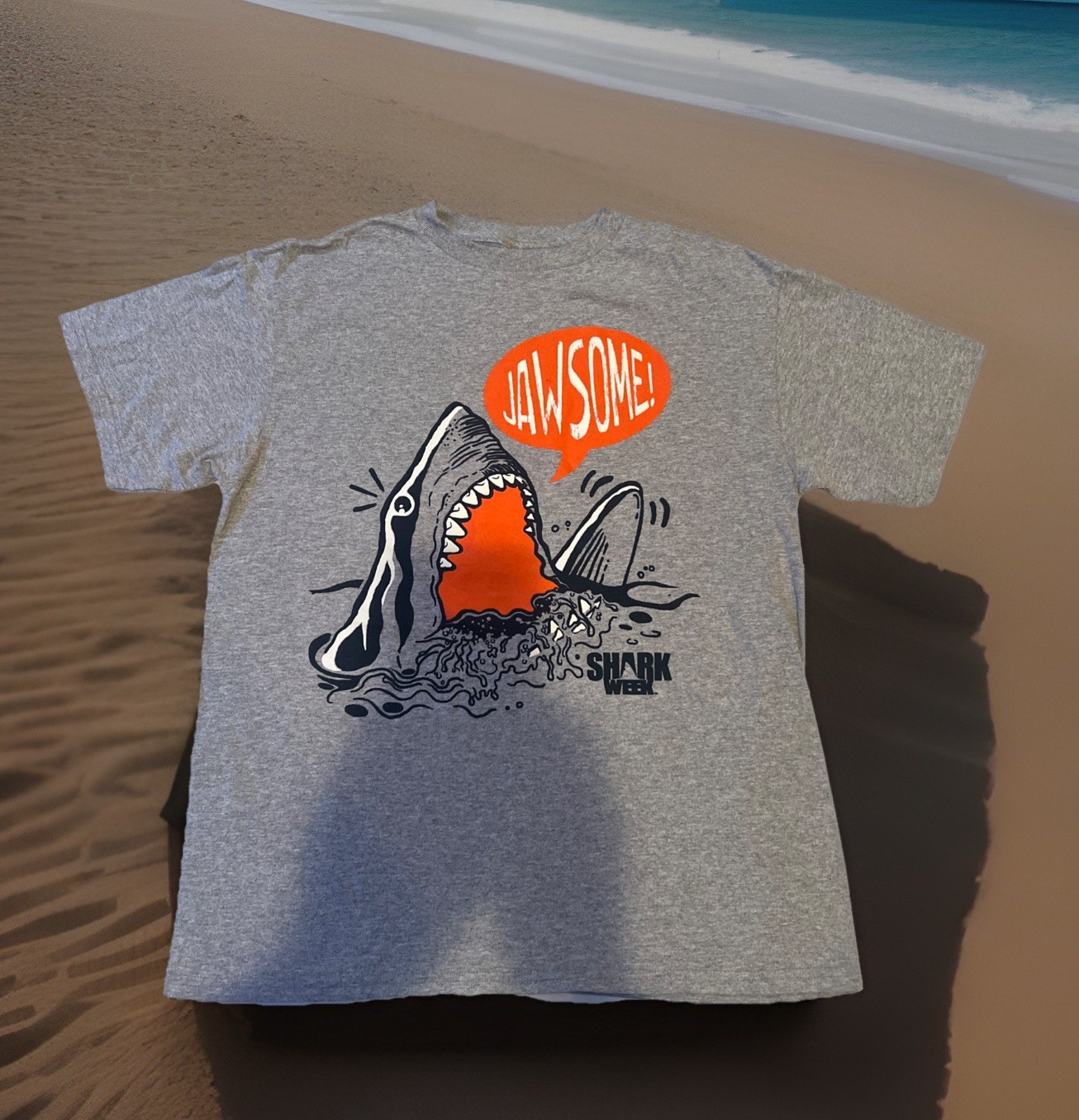 Discovery TV Channel Shark Week Jawsome! Jaws Great White Shark Shirt Large New gallery