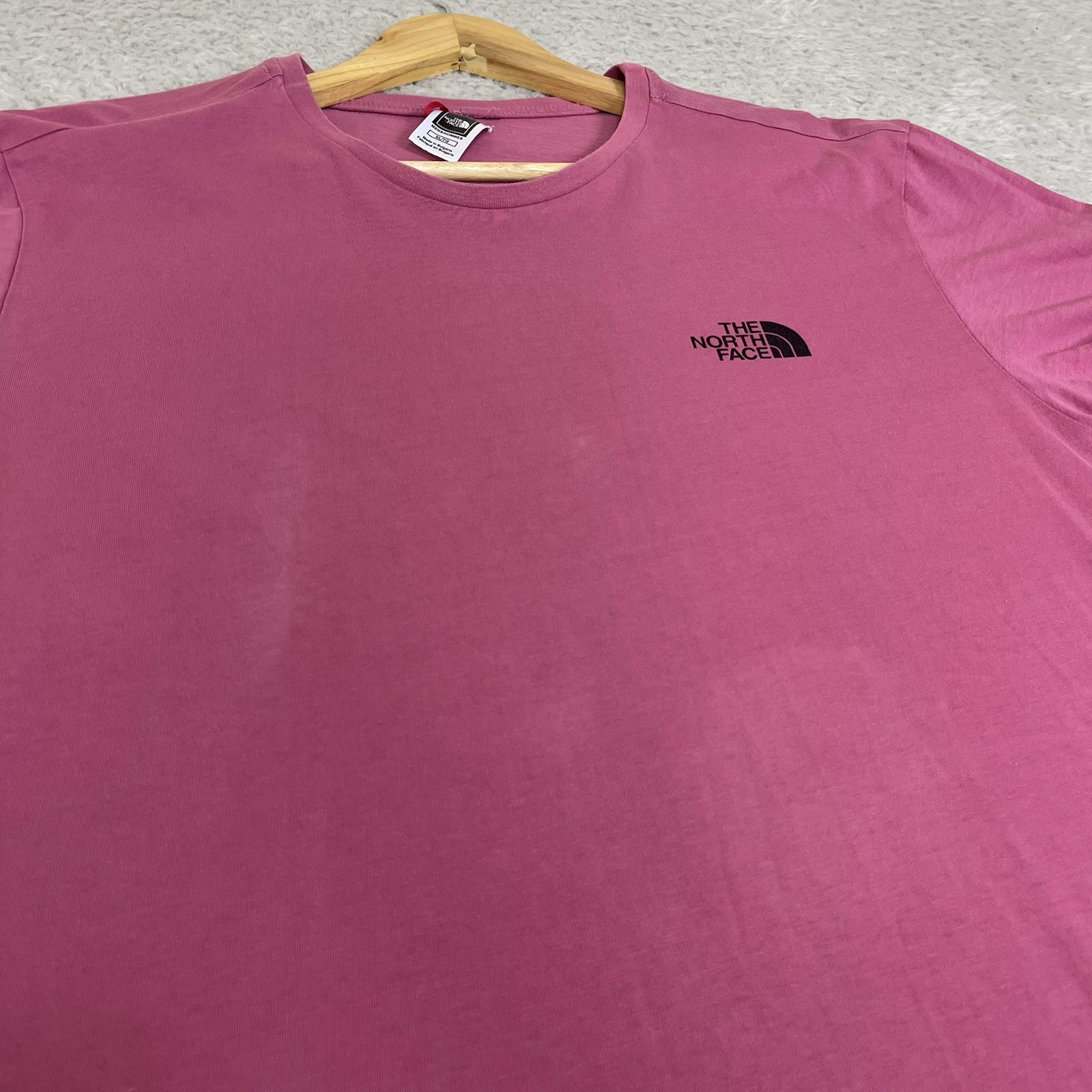 The North Face T Shirt Mens 2XL Pink Logo Short Sleeve Outdoors Hiking Walking gallery