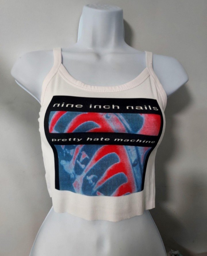 Nine inch Crop Top nine inch nails tank top ribbed pretty hate machine xs-3xl gallery