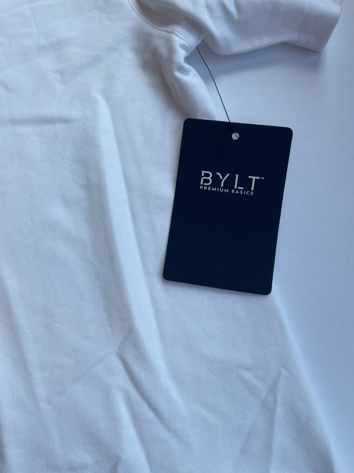 NWT BYLT Premium Basics Signature Drop-Cut T-Shirt Short Sleeve White Men's XL gallery