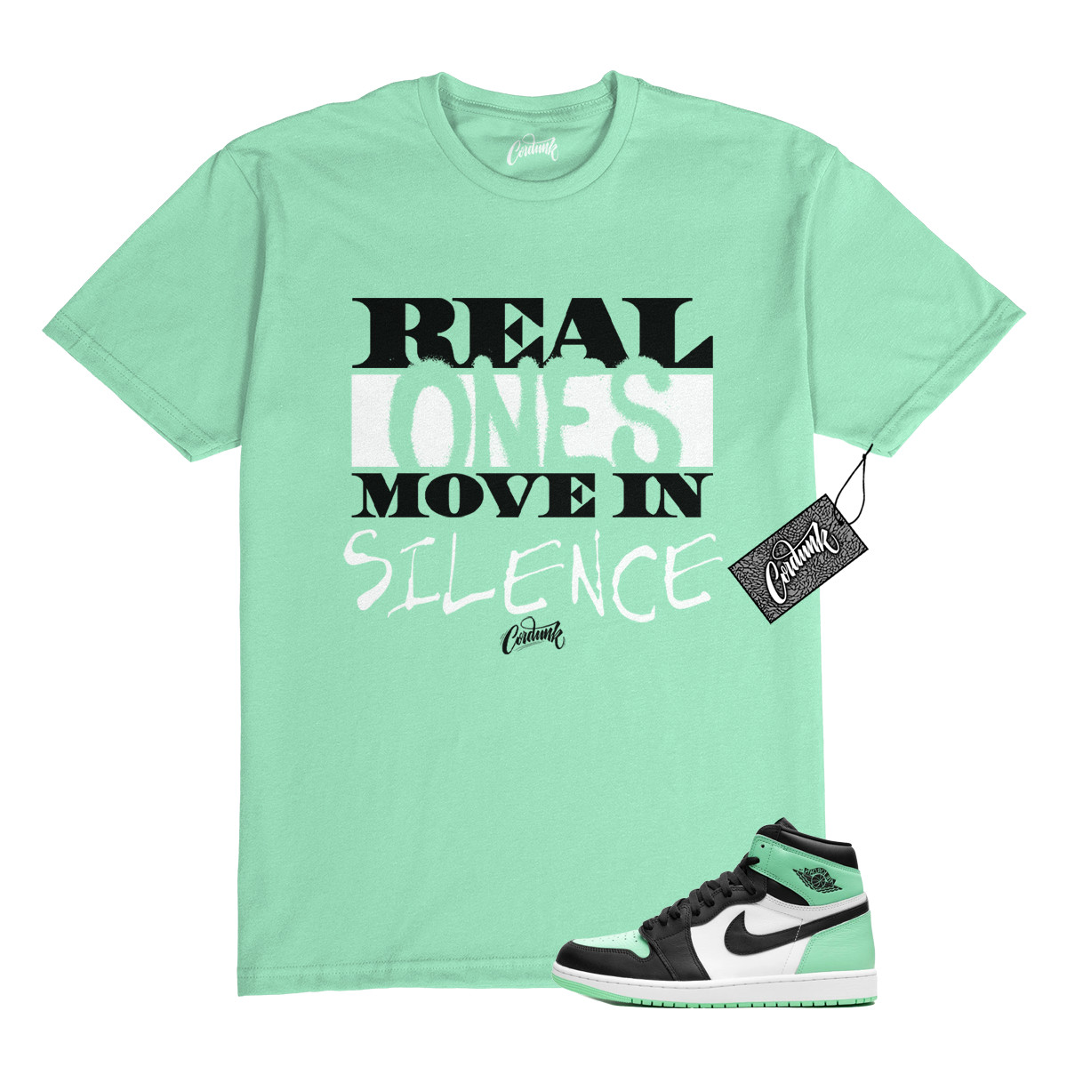 1 Green Glow Mint White Black High T Shirt Match REAL gallery