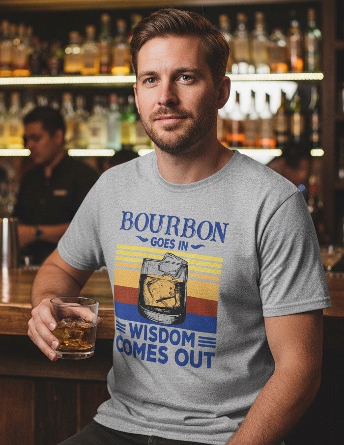 Men’s Graphic T Shirt Bourbon Lover Dad Gift Funny XL No Tags See Measurement gallery
