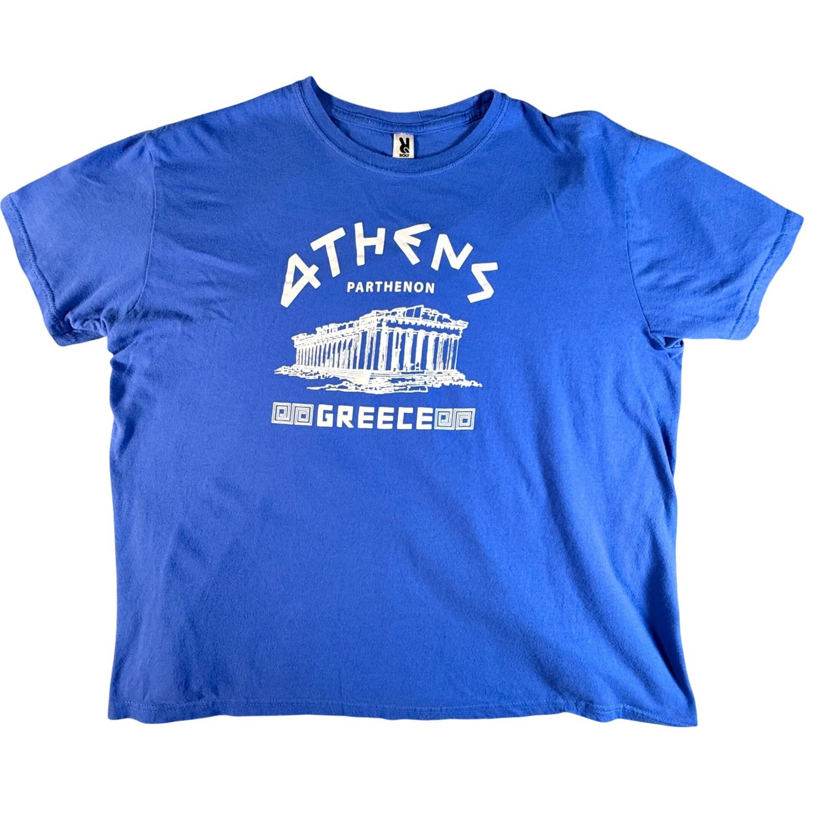 Roly Athens Greece Parthenon Graphic T-Shirt Mens 3XL Blue Cotton Atomic 150 gallery
