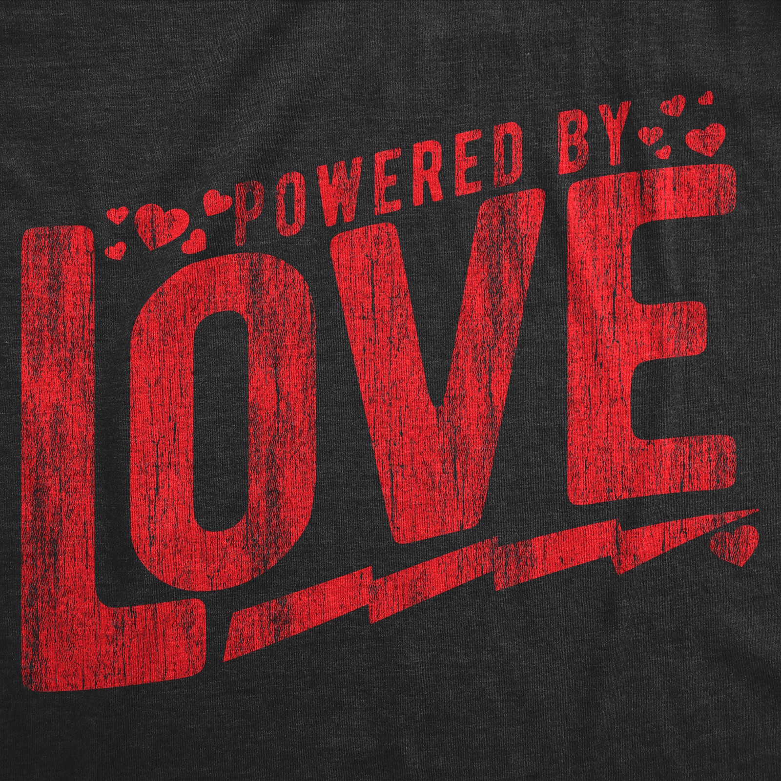 Mens Powered By Love Funny T Shirts Cute Valentines Day Graphic Tee for Men gallery