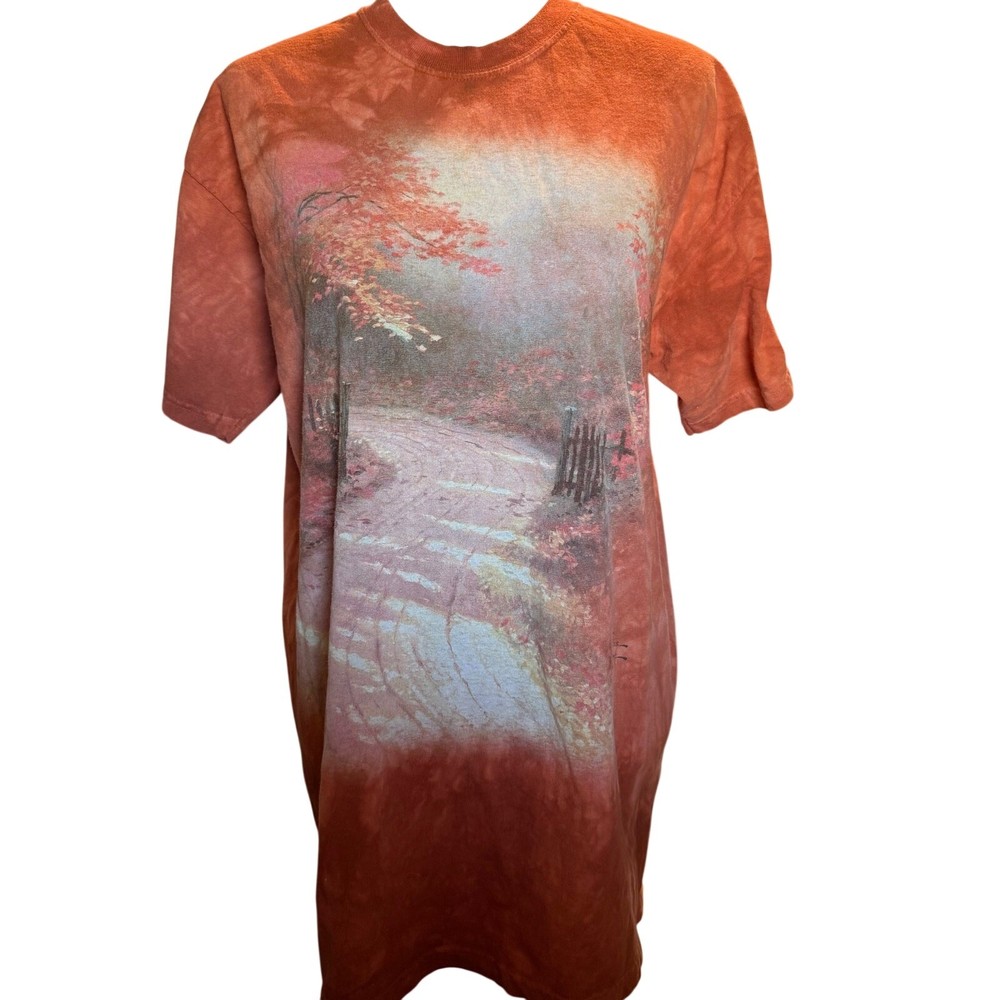 Thomas Kinkaide Autumn Country Road Tee, Artist, Terracotta, Unisex Size Large