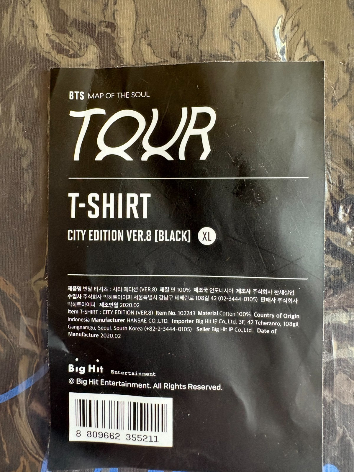 BTS Map of the Soul Tour City Edition Official XL T-shirt Black Washington D.C. gallery