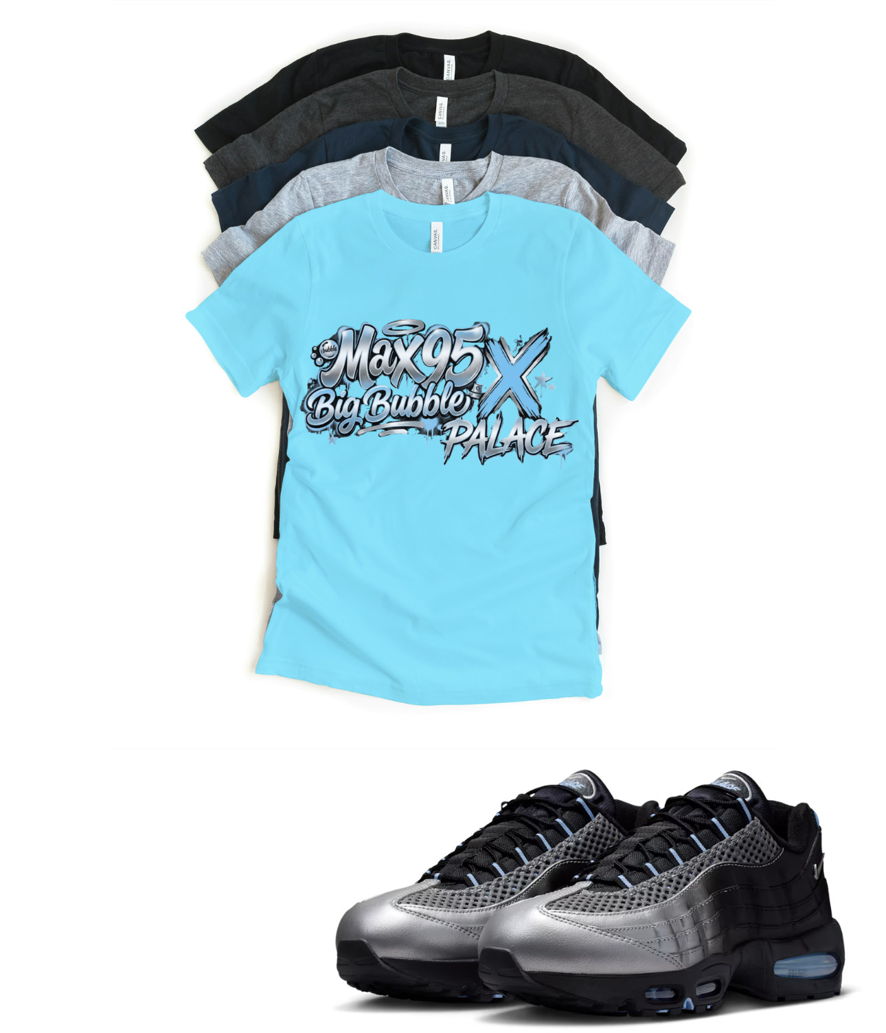 OG Air Max 95 X PALACE Big Bubble Sneaker Matching T-Shirt Limited Edition gallery