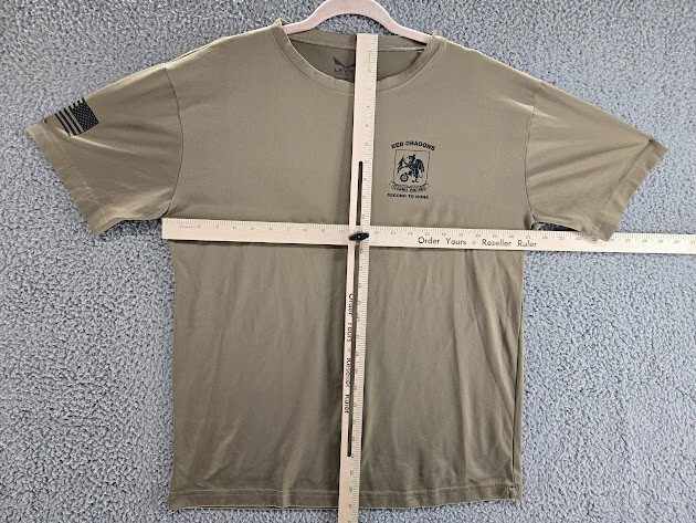 US Army Shirt Mens XL Flammis Vincimus Red Dragons Beige Second to None gallery