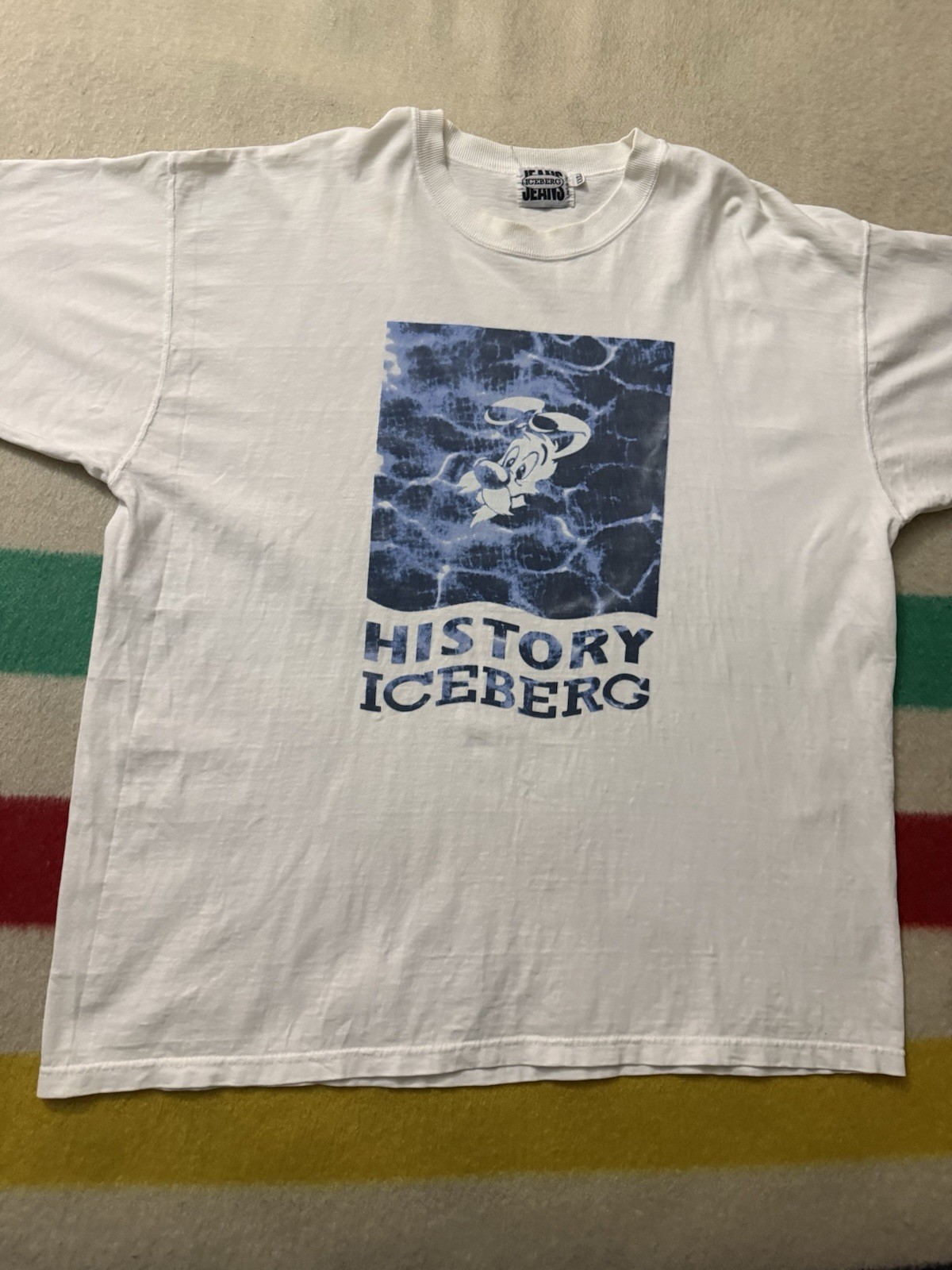 Vintage 90s Y2K Iceberg Jeans History Made In Italy Graphic Shirt Size 2X XXL gallery