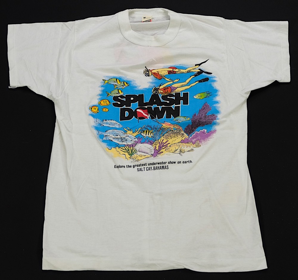 Rare VTG Premier Cruise Lines Splash Down Salt City Bahamas Diving T Shirt 90s M