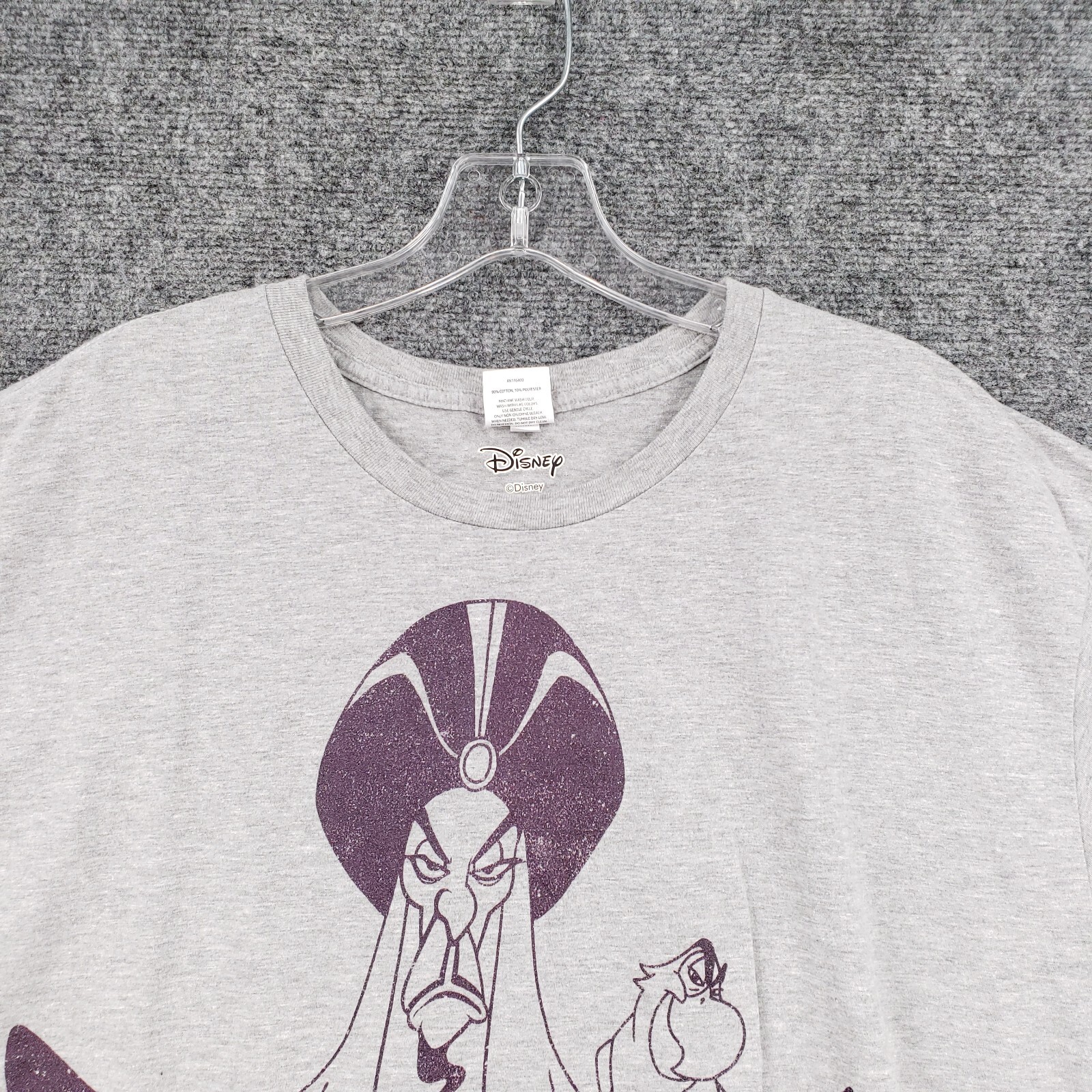 Disney T Shirt Men 2XL XXL Gray Aladdin Jafar Ecstatic Short Sleeve Pullover Tee gallery