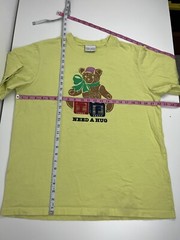 Teddy Fresh Yellow Bear Need A Hug T Shirt Mens Size L Large STAINS READ USED