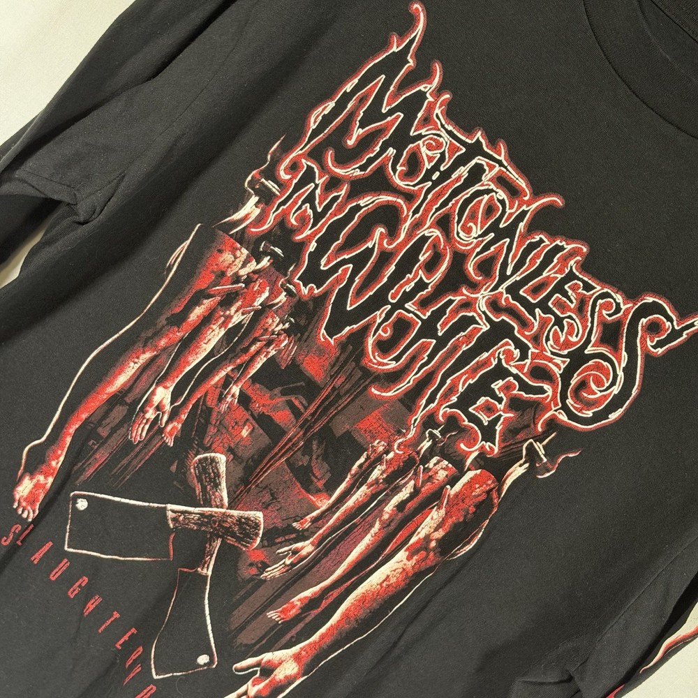 Motionless In White Slaughterhouse One Mutilation Under God Long Sleeve Tee Sz L