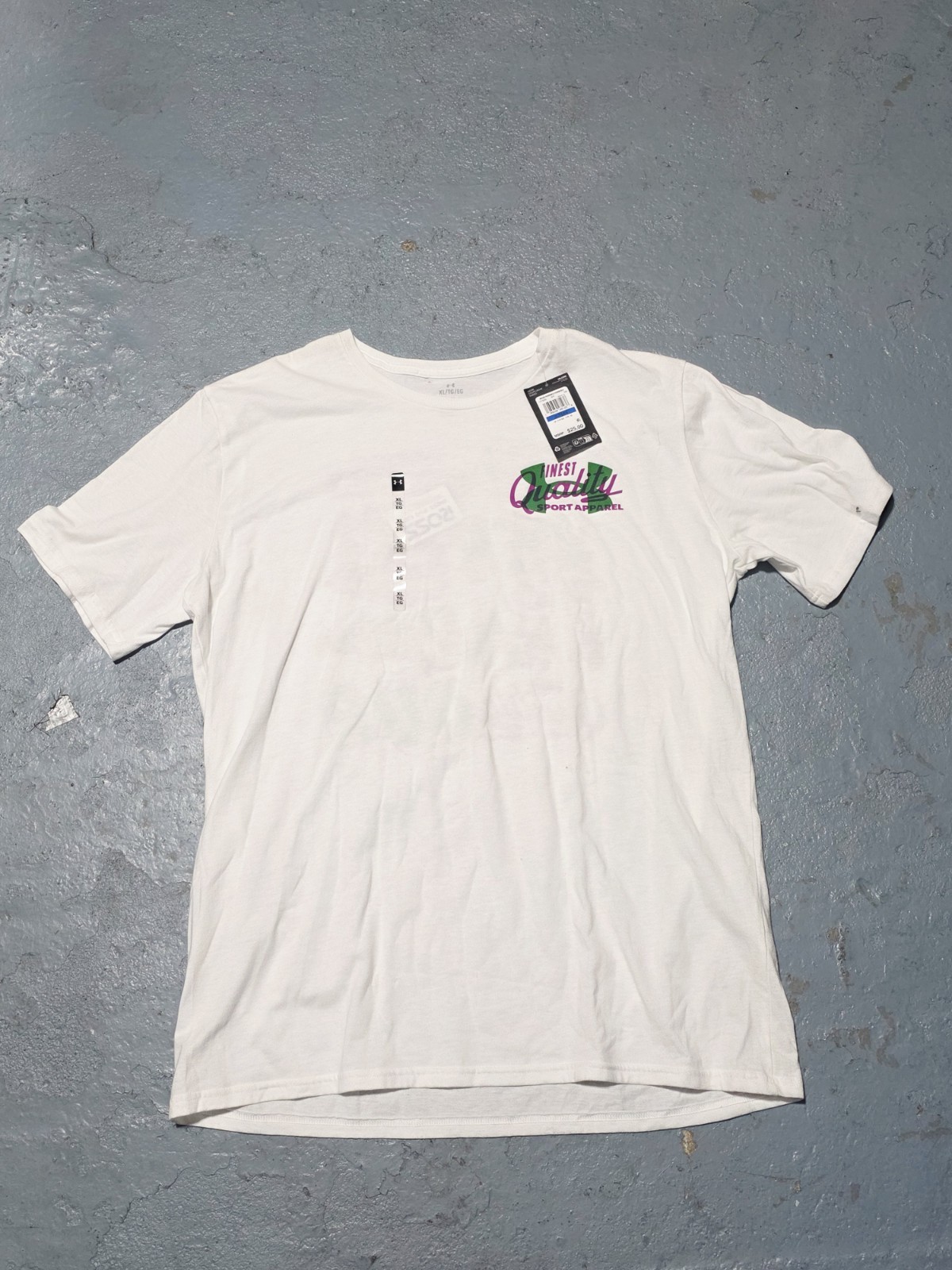 Under Armour Men's Extra Large XL Vintage Type T-Shirt White Loose NWT gallery