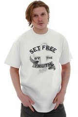 Christian Strong Set Free By The Truth Cross Womens or Mens Crewneck T Shirt Tee