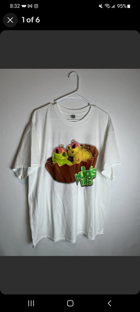 New 1980 Something Co. Bugs Life Xl Bootleg White T-Shirt New Sealed in Bag