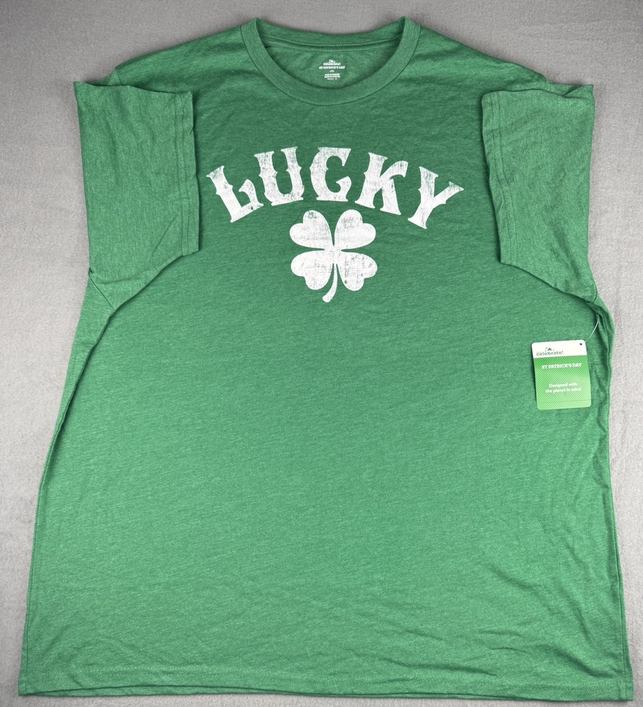 St. Patrick’s Day Men’s Lucky Clover Graphic T-Shirt~Irish~Size 2XL~New W/ Tags