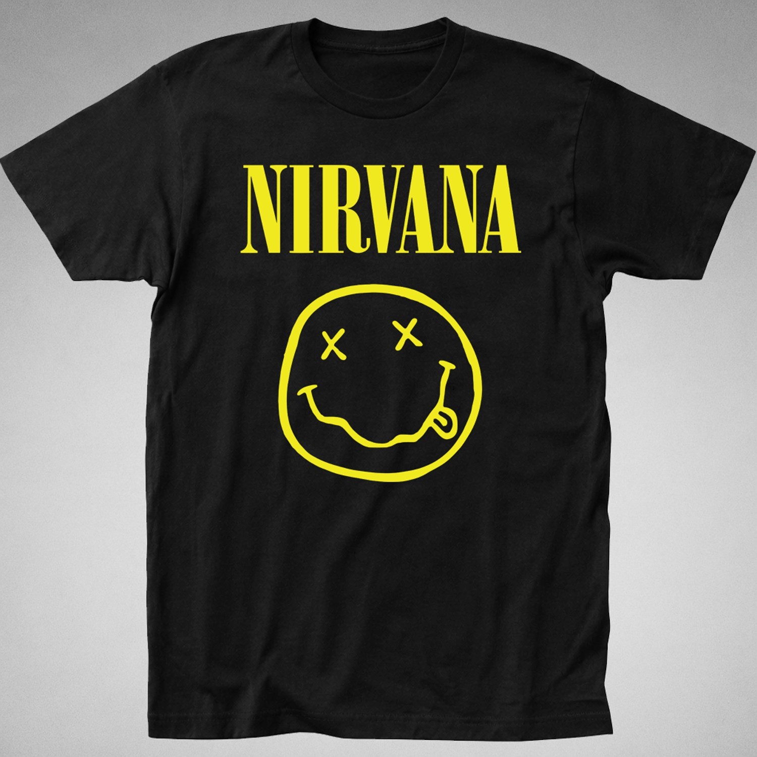 Nirvana Smiley Face T-Shirt tee grunge dead nevermind teen spirit 90s rock kurt gallery