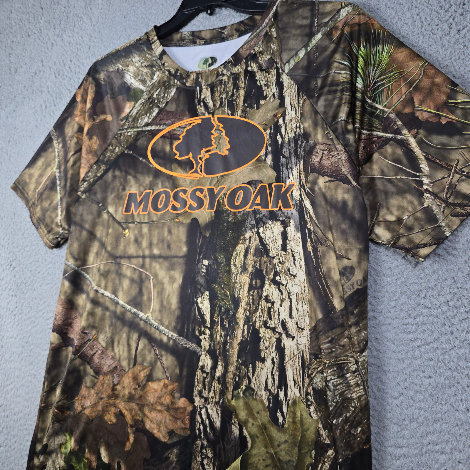 Mossy Oak Camo Shirt Large Brown Green Outdoor Hunting Fishing Casual Polyester gallery