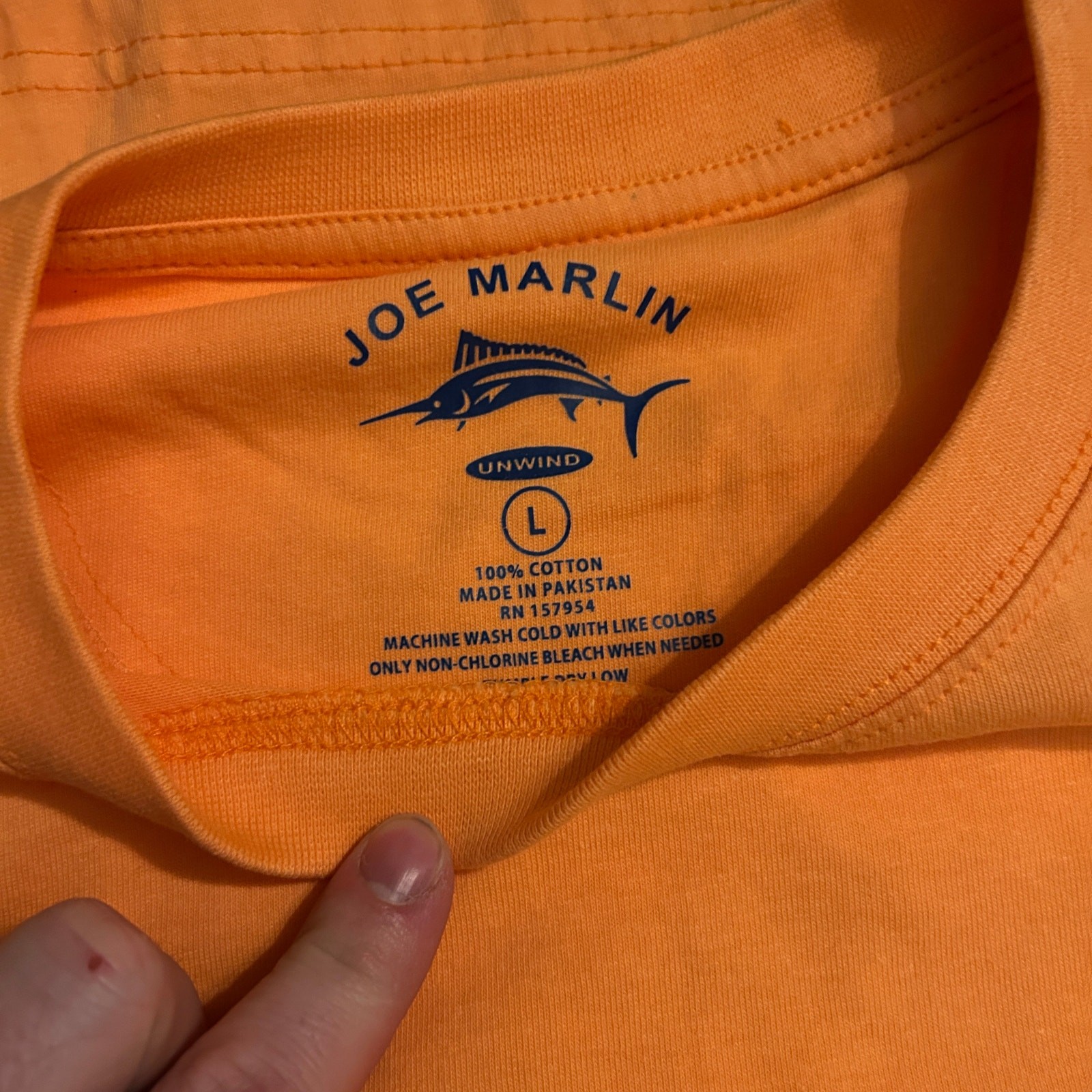 NWT Joe Marlin "Unwind" Performance Pocket T-Shirt - Dreamsicle Orange - Large gallery