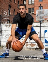 4 Pack Men’s Compression Shirts Short Sleeve Cool Dry Workout TShirt Undershi…