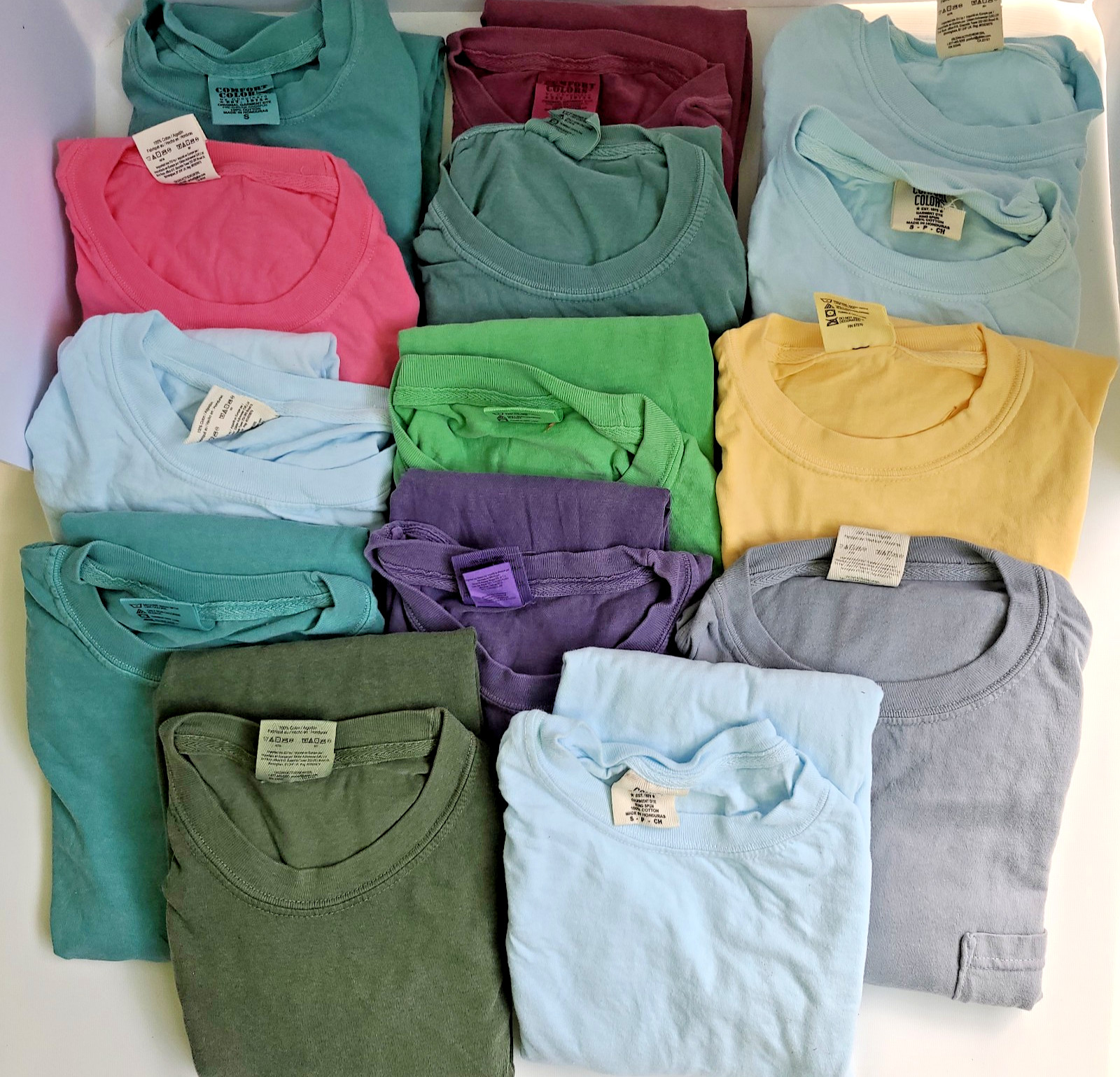 14 Mens S, T Shirts Tees - Various Colors - Ring Spun, Garment Dyed, w/ Flaws gallery