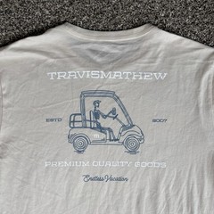NWT Travis Mathew Beige Tropical Bar Crawl Golf Shirt Mens Large