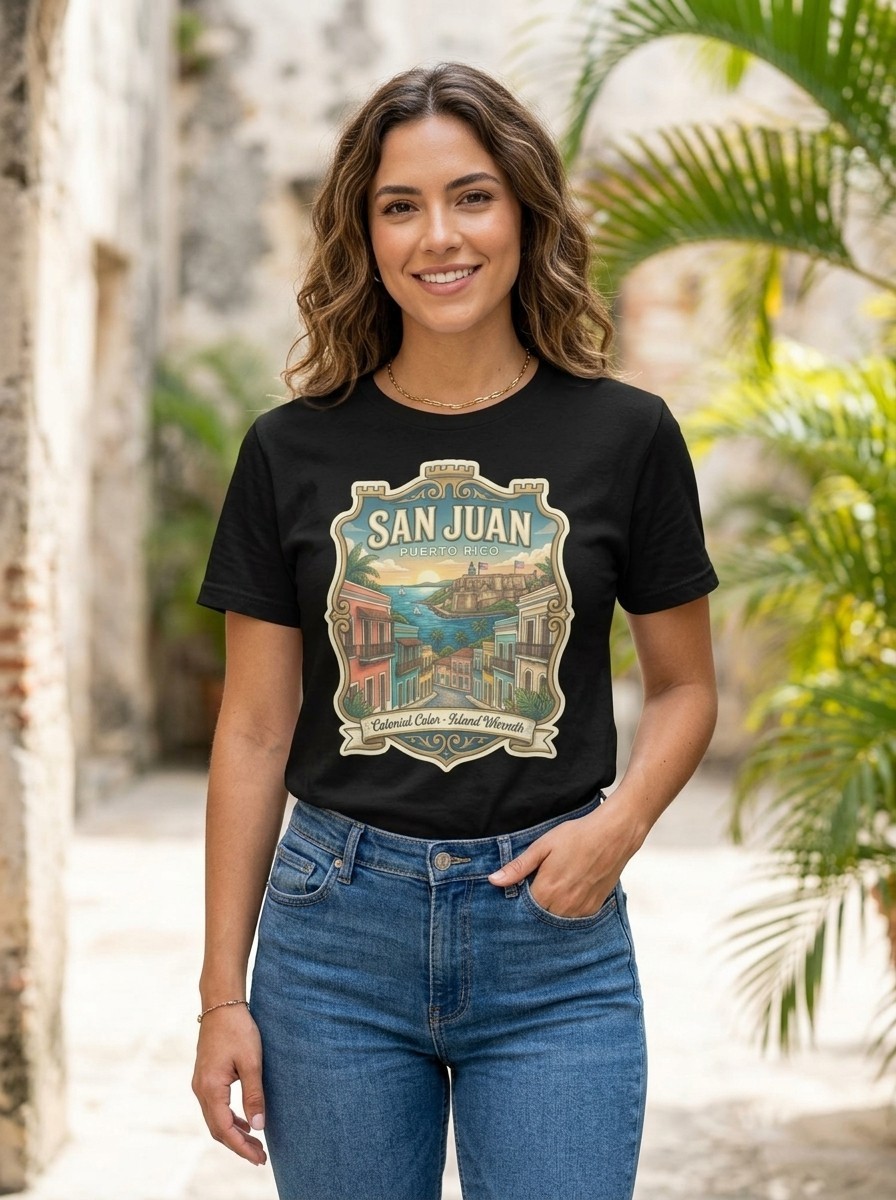 San Juan Puerto Rico Colonial Graphic T-Shirt Unisex Travel Tee gallery