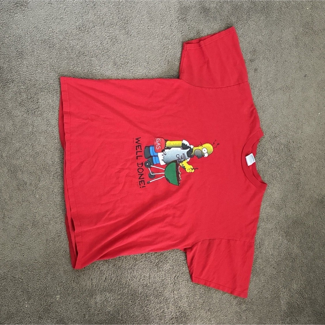 Wild Oats Simpsons Homer Simpson Red Graphic Tee XL Cotton Crew Neck SS gallery
