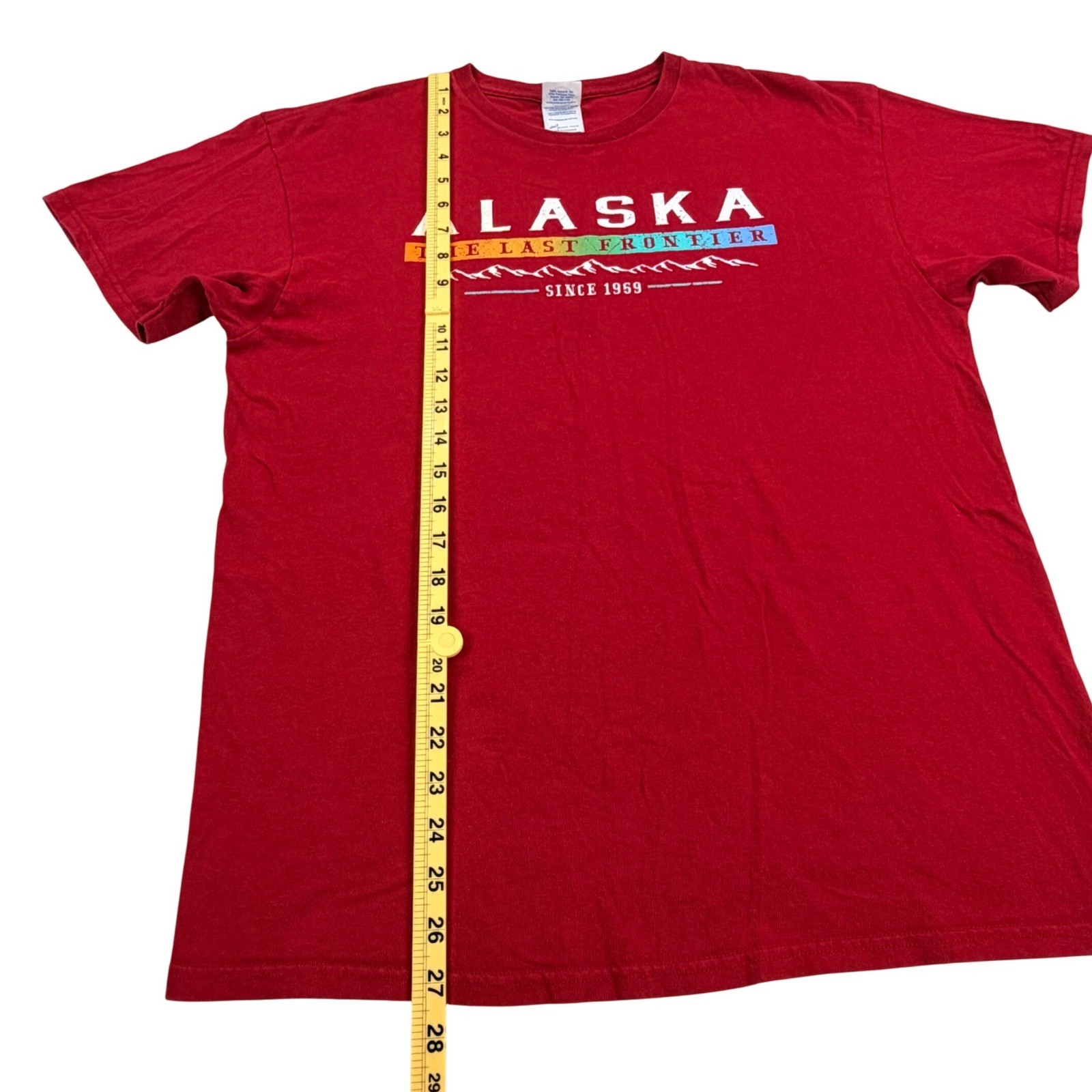 Vintage Alaska Shirt Men Large Red Cotton Delta Pro Weight The Last Frontier gallery