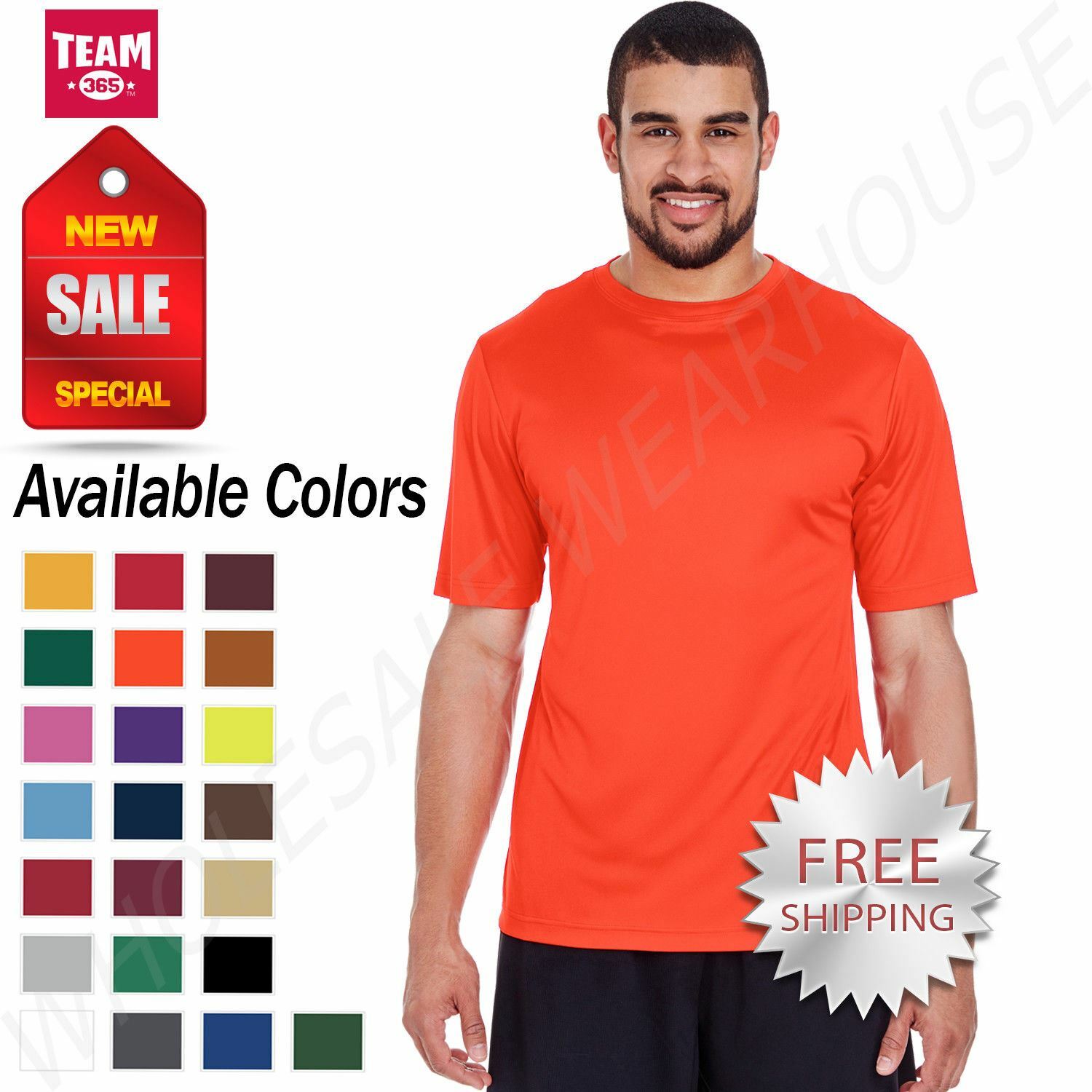 Team 365 Mens Dri-Fit Performance Gym Workout UV Protection T-Shirt M-TT11 gallery