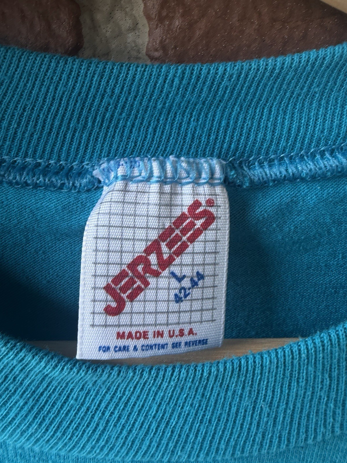Vintage Jerzees Bass Shirt Men Extra Large Blue USA Sportswear 1989 gallery