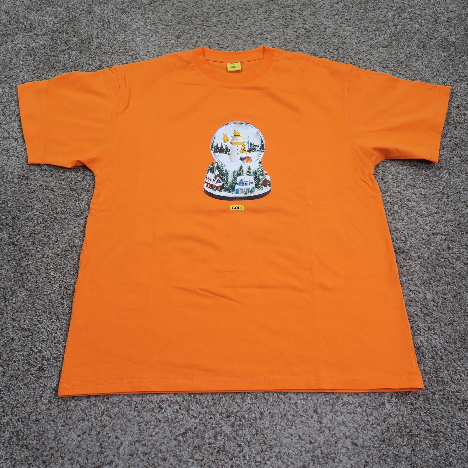 Golf Wang Shirt Men XL Orange World Tour Snowman Snow Globe Cities Tyler Creator