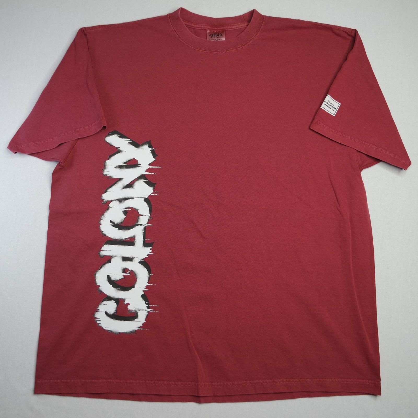 Shaka Wear Super Max Heavy 100% Cotton Maroon Red Graffiti Print Shirt Men’s XL