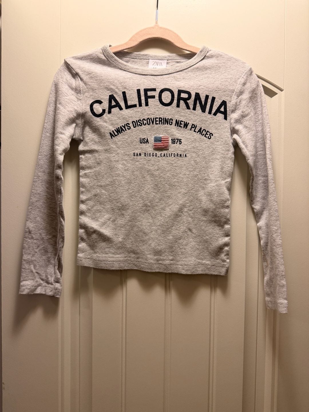 ZARA Kids California San Diego Long Sleeve Ribbed T-Shirt