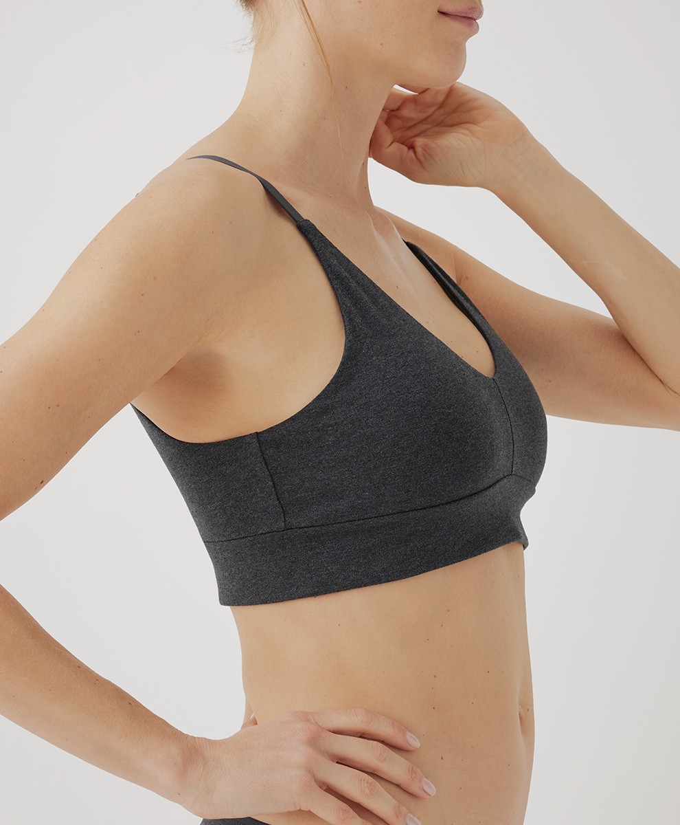 Pact Women's Everyday Classic T-Shirt Bra Large Charcoal Heather Comfortable Fit gallery