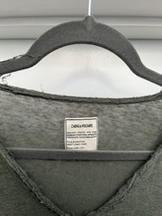 ZADIG & VOLTAIRE Monastir ML Gray Green Long Sleeve T-Shirt Size S Linen