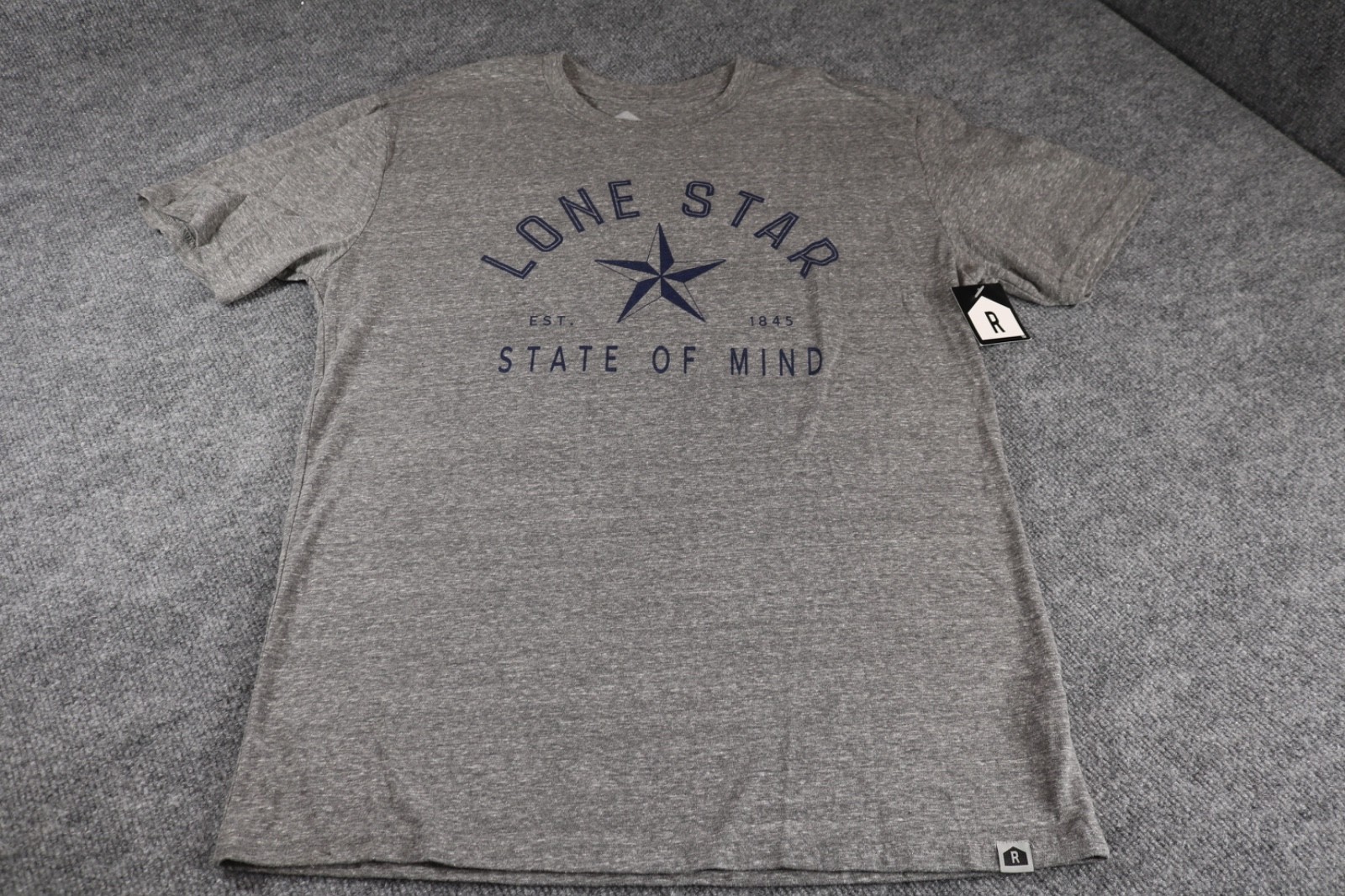 Rally Texas Grey Lonestar State of Mind Short Sleeve T-Shirt Large NWT