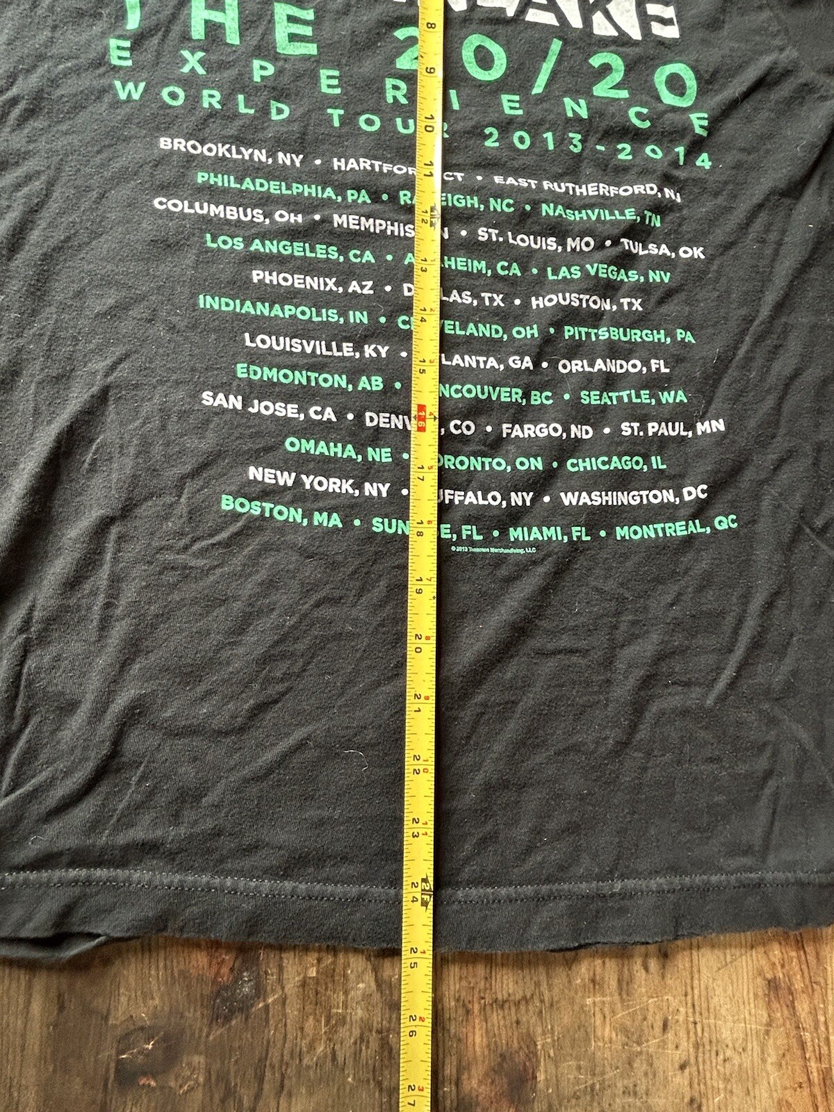 justin timberlake 20/20 experience Tour 2013-2014 Concert Shirt Size small S gallery