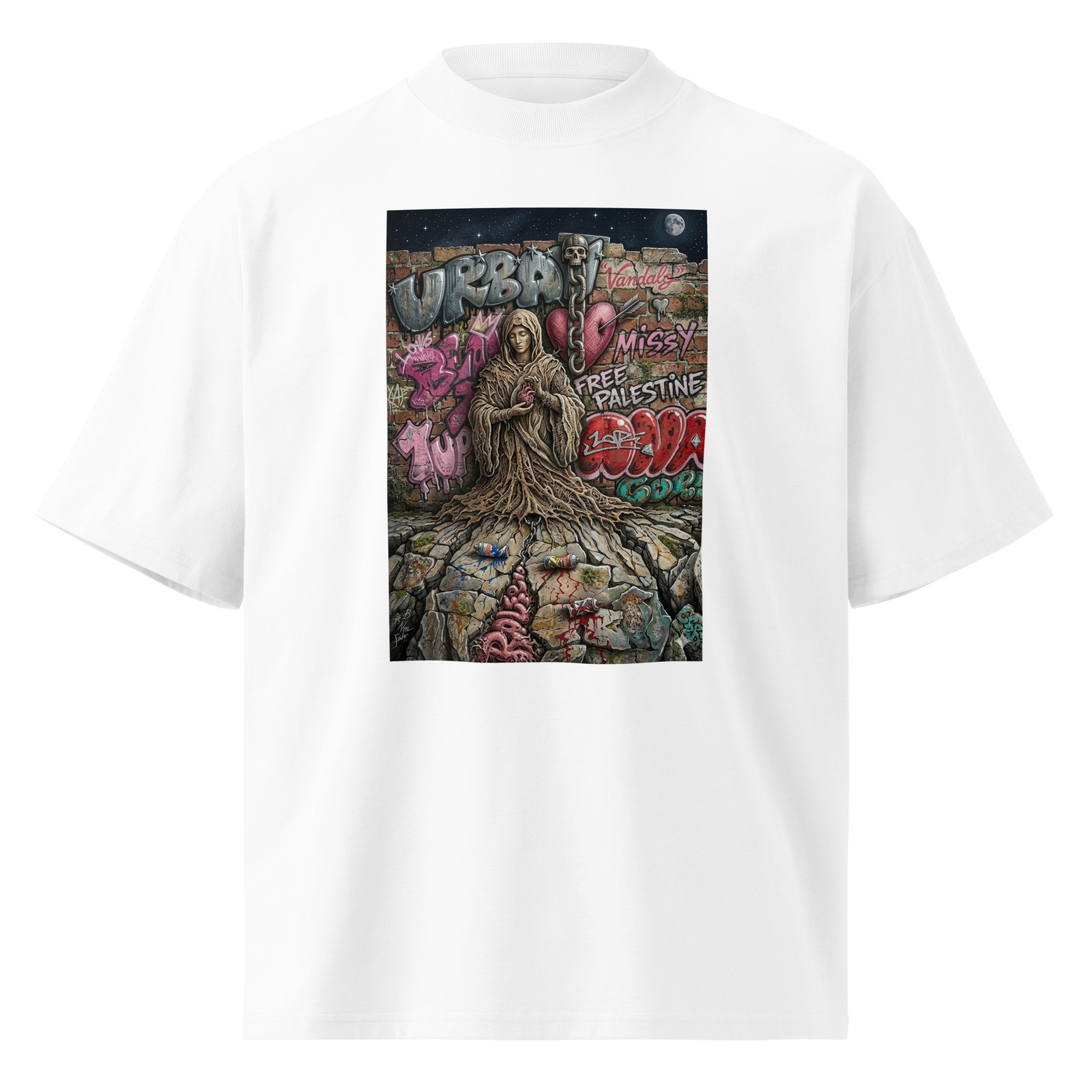 Unisex organic oversized high neck t-shirt gallery