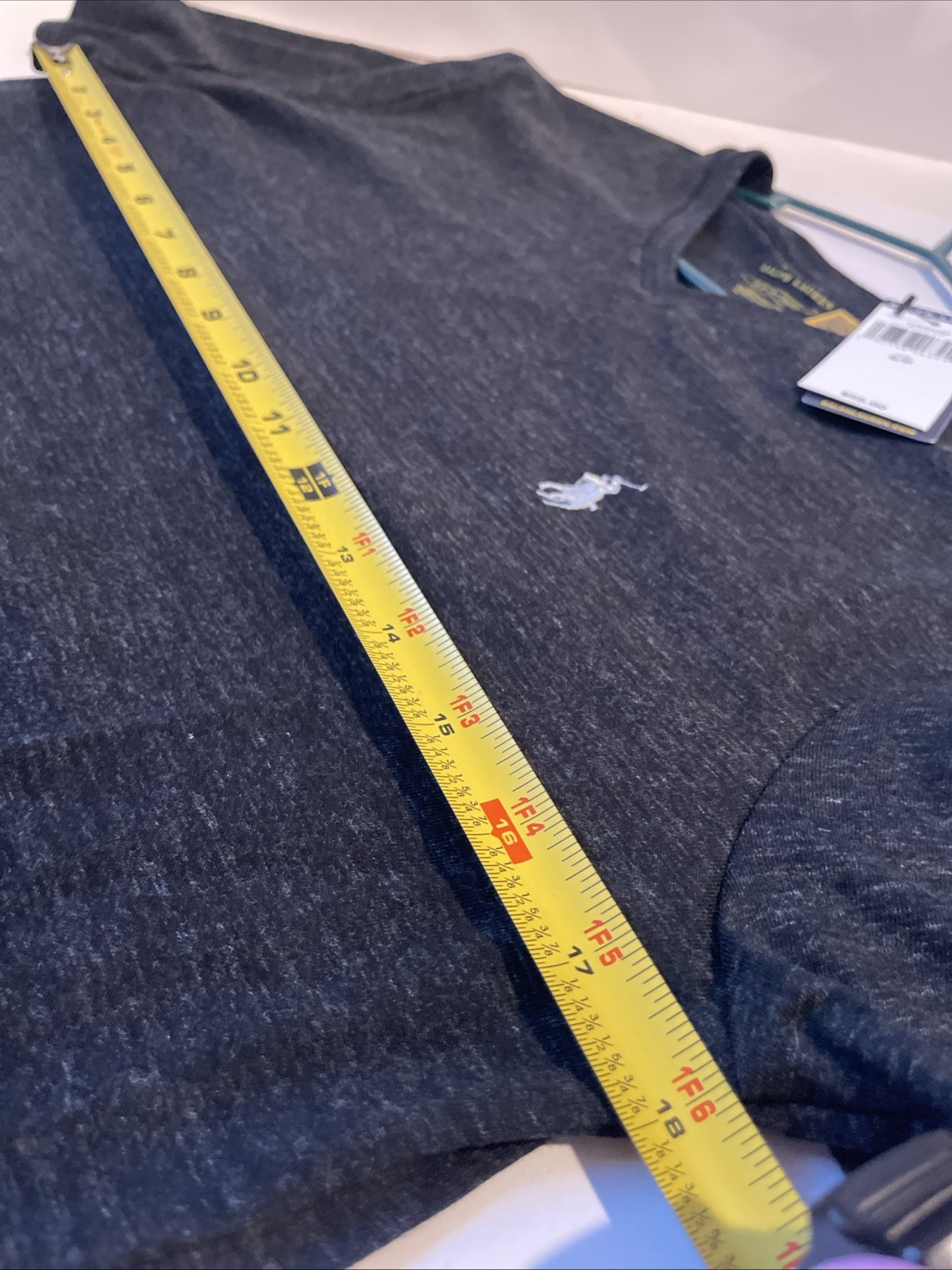 Polo Ralph Lauren Short Sleeve V-Neck T-Shirt - Black Heather (White) - Size: S gallery