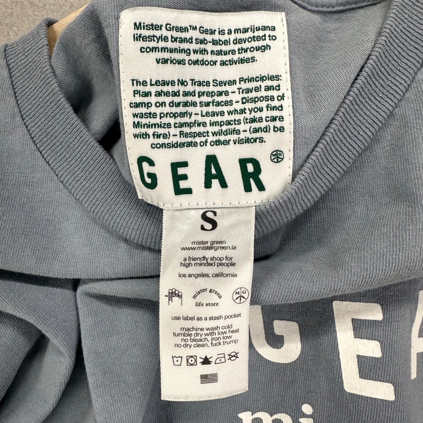 GEAR Mister Green Life Store Mens Small Blue CRIMPS Lifestyle Tee Outdoor Nature gallery