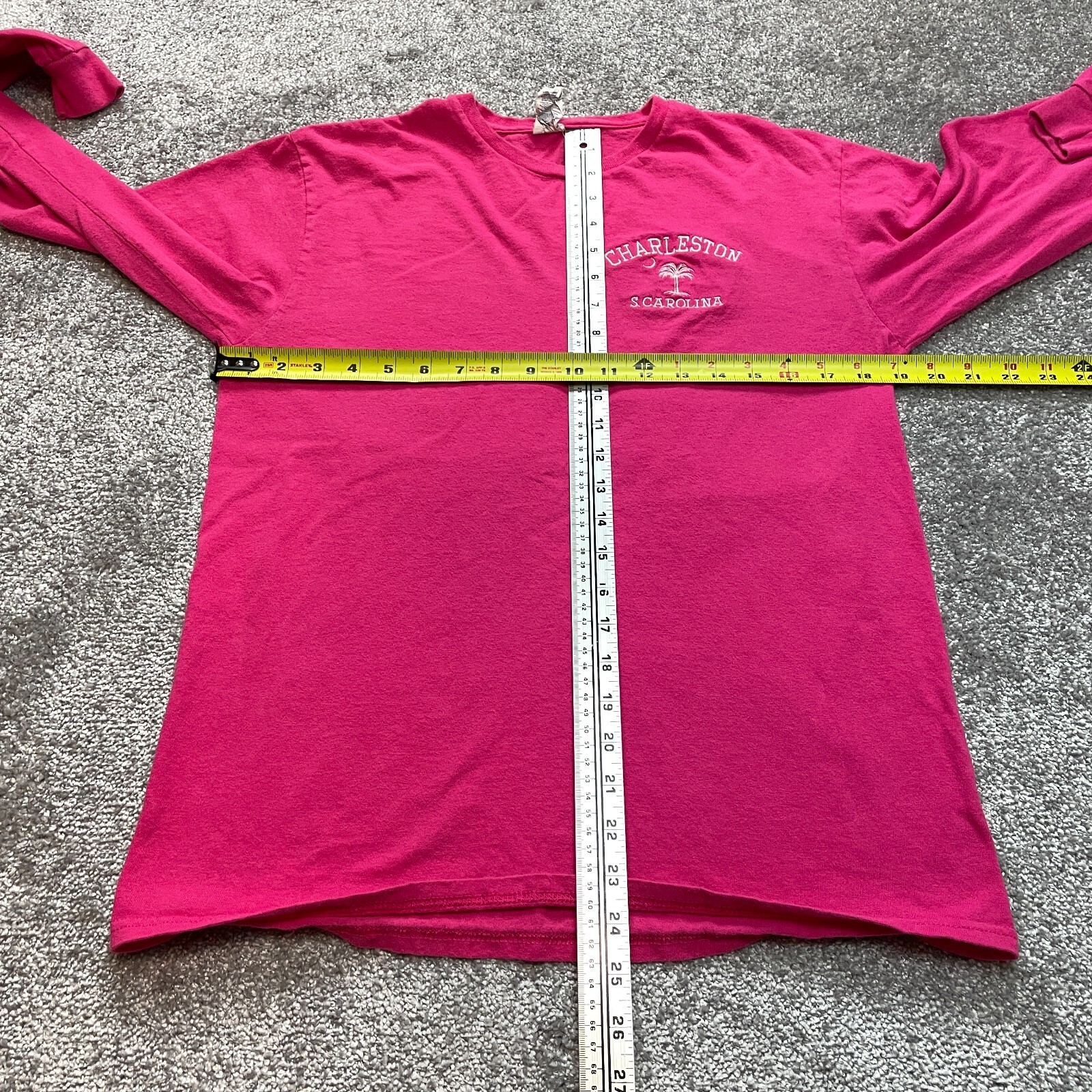 Delta Pro Weight Shirt Adult Medium Pink Charleston South Carolina Logo Cotton gallery