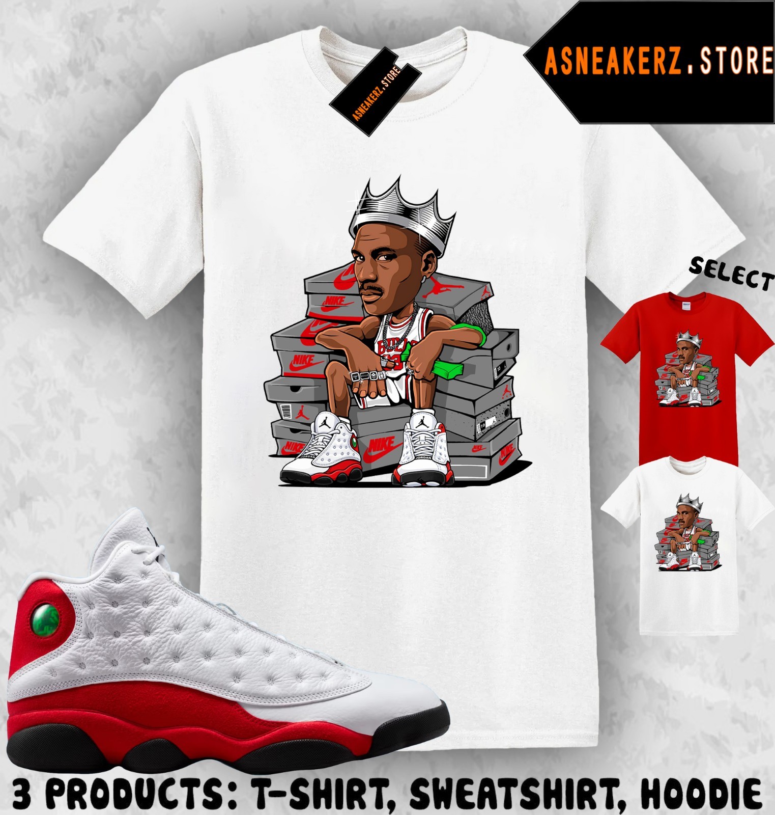 Tee Shirt Matching AJ 13 Chicago 2026 Match Sneaker MJ Sneakerhead King T-Shirt