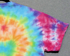 Handmade Tie Dye Rainbow Spiral Pattern Tee Shirt XL 22×28 Cotton Gildan