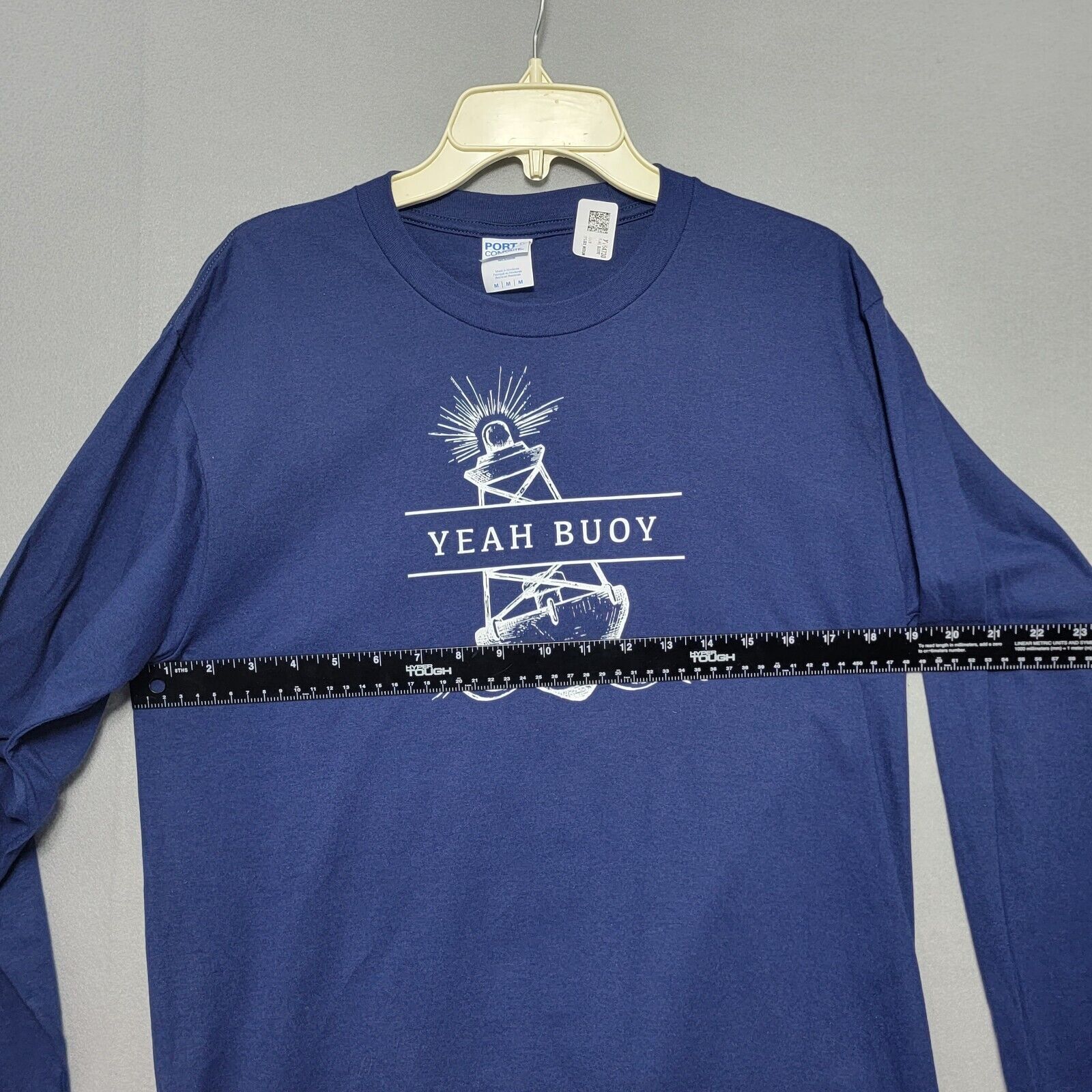 Deep Sea Fishing Long Sleeve Shirt Men's Medium Blue Yeah Buoy Ocean gallery