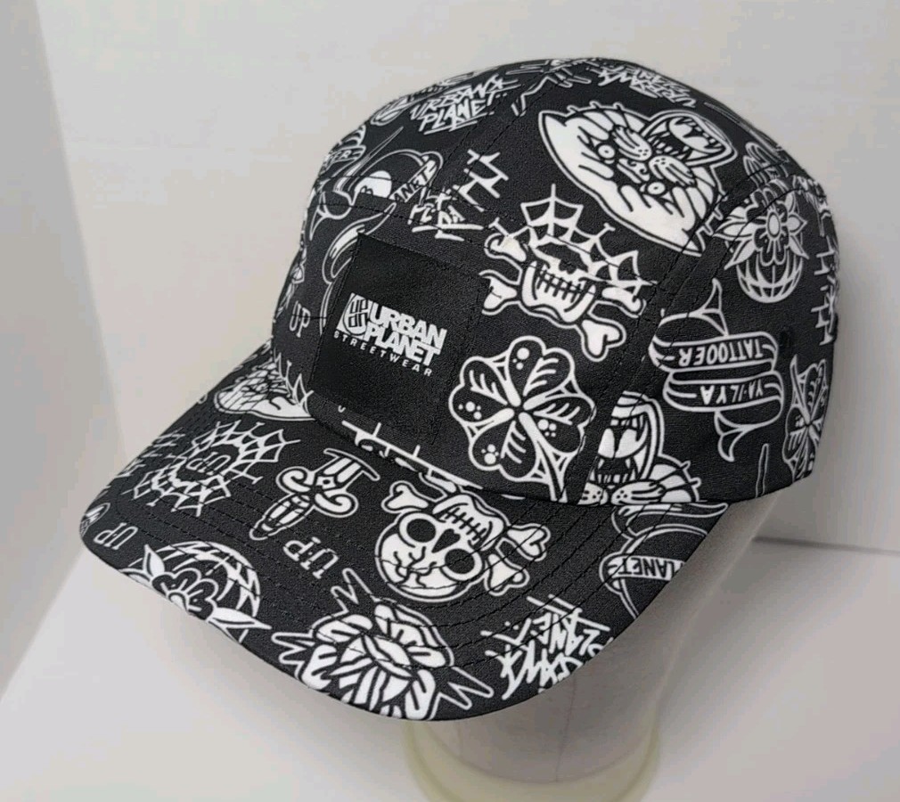 Urban Planet Streetwear Hat Adjustable Black/White Tattoo Style gallery