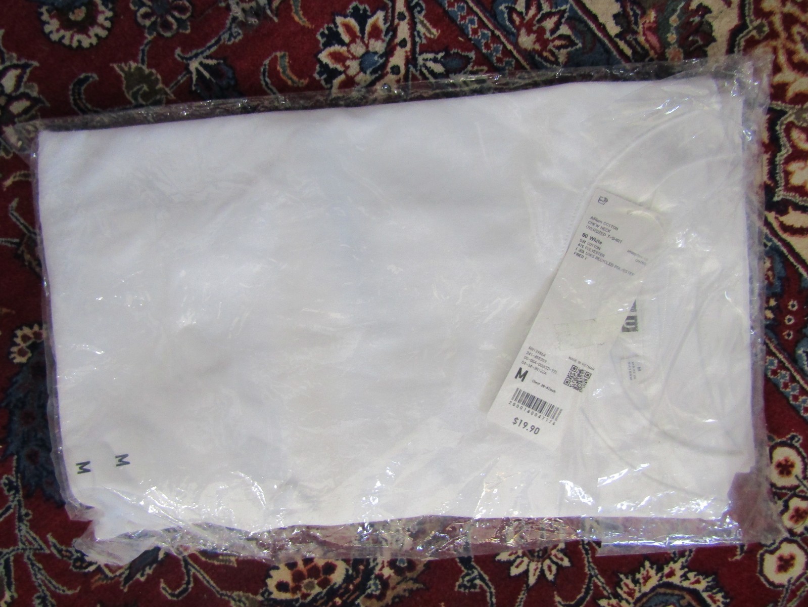 NWT UNIQLO Airism Cotton Crew Neck Oversized White Cotton T-Shirt Men's M gallery